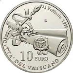 10 евро Ватикан 2009 год 80 лет городу-государству Ватикан