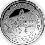 10 евро Бельгия 2011 год 100 лет со дня открытия Южного полюса