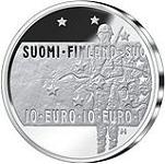 10 евро Финляндия 2005 год 50 лет кинофильму "Неизвестный солдат"