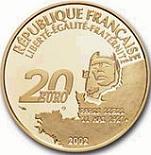20 евро Франция 2002 год 75 лет со дня первого одиночного перелета Атлантики
