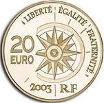 20 евро Франция 2003 год Путешествие вокруг света: Нормандия