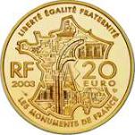 20 евро Франция 2003 год Замок Шамбор