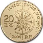 20 евро Франция 2004 год Путешествие вокруг света: Перелет Париж-Лондон