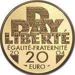 20 евро Франция 2004 год 60-летие высадки союзников в Нормандии: День Д
