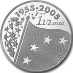 1,5 евро Франция 2005 год Европа-2005: 50 лет флагу ЕС