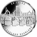 10 евро Германия 2007 год 50 лет Федеральной земле Саар