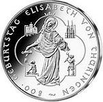 10 евро Германия 2007 год 800 лет со дня рождения Елизаветы фон Тюринген