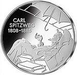 10 евро Германия 2008 год 200 лет со дня рождения Карла Шпицвега
