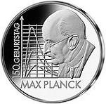 10 евро Германия 2008 год 150 лет со дня рождения Макса Планка