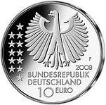 10 евро Германия 2008 год 150 лет со дня рождения Макса Планка