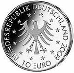 10 евро Германия 2009 год 100 лет со дня рождения графини Марион Денхофф