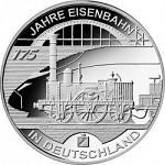 10 евро Германия 2010 год 175 лет железной дороге Бельгии и Германии