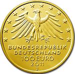 100 евро Германия 2011 год Замок Вартбург
