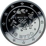 10 евро Греция 2003 год XXVIII Олимпийские игры 2004 года в Афинах - Метание копья