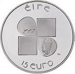 15 евро Ирландия 2007 год Монета Ивана Мештровича