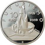 10 евро Италия 2009 год 100 лет появления футуризма