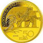 50 евро Италия 2005 год Зимние Олимпийские игры-2006 в Италии: Памятник Эммануилу-Филиберту I