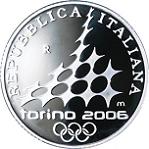5 евро Италия 2005 год Зимние Олимпийские игры-2006 в Италии: Прыжки с трамплина