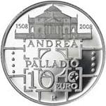 10 евро Италия 2008 год 500 лет со дня рождения Андреа Палладио