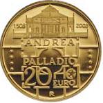 20 евро Италия 2008 год 500 лет со дня рождения Андреа Палладио