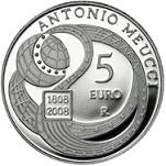 5 евро Италия 2008 год 200 лет со дня рождения Антонио Меуччи