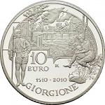 10 евро Италия 2010 год 500 лет со дня смерти Джорджоне