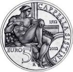 5 евро Италия 2012 год 500 лет со дня открытия Сикстинской капеллы