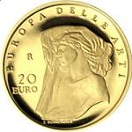 20 евро Италия 2009 год Искусство Европы: Великобритания. Эдвард Бёрн-Джонс
