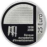 25 евро Люксембург 2008 год 50-летие Европейского инвестиционного банка