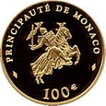 100 евро Монако 2003 год 80 лет со дня рождения Князя Ренье III