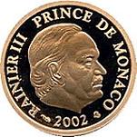 20 евро Монако 2002 год Князь Монако Ренье III