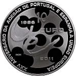 10 евро Португалия 2011 год 25 лет со дня вступления  Португалии и Испании в ЕС