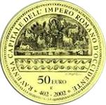 50 евро Сан-Марино 2002 год 1600 лет со дня провозглашения города Равенна столицей Западной Римской империи