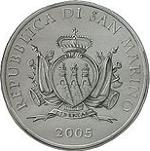 10 евро Сан-Марино 2005 год 500 лет милиции Сан-Марино