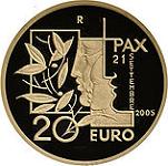 20 евро Сан-Марино 2005 год Международный день мира