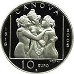 10 евро Сан-Марино 2006 год «Три грации» Антонио Канова
