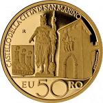 50 евро Сан-Марино 2011 год Архитектурные элементы Сан-Марино - Статуя Свободы