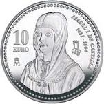 10 евро Испания 2004 год 500 лет со дня смерти королевы Изабеллы I Кастильской
