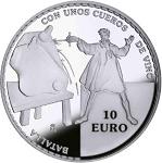 10 евро Испания 2005 год 400 лет роману "Хитроумный идальго Дон Кихот Ламанчский"