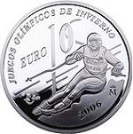 10 евро Испания 2005 год Зимние Олимпийские игры 2006 года в Турине