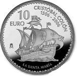 10 евро Испания 2006 год 500 лет со дня смерти Христофора Колумба: Санта Мария