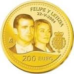 200 евро Испания 2004 год Свадьба принца Астурийского Фелипе и Летиции