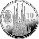 10 евро Испания 2010 год Архитектура Европы: Антонио Гауди
