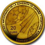 20 евро Испания 2011 год 25 лет со дня вступления Испании и Португалии в ЕС