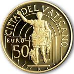 50 евро Ватикан 2010 год Шедевры скульптуры в Ватикане: Август из Прима-Порта