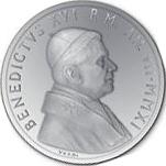 10 евро Ватикан 2011 год 60 лет рукоположения Папы римского Бенедикта XVI