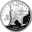 Четвертаки США (квотеры) штатов и территорий: Нью-Йорк 2001