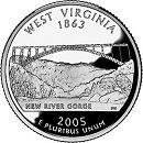Четвертаки США (квотеры) штатов и территорий: Западная Вирджиния 2005