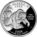 Четвертаки США (квотеры) штатов и территорий: Аляска 2008
