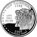 Четвертаки США (квотеры) штатов и территорий: Нью-Гемпшир 2000
